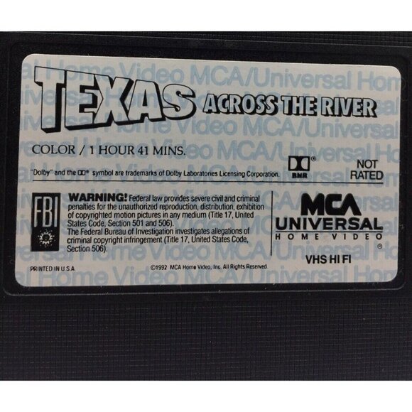 Texas Across the River VHS Dean Martin Rosemary Forsyth in Case MCA 1992 - Picture 9 of 12